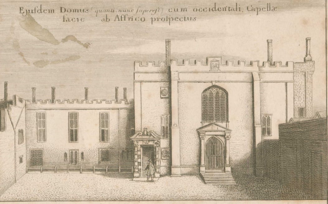 The Priory Church of St John, Clerkenwell, after an engraving by Wenceslaus Holler, 1661