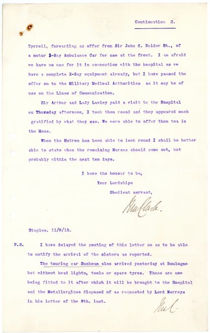 Second page of report