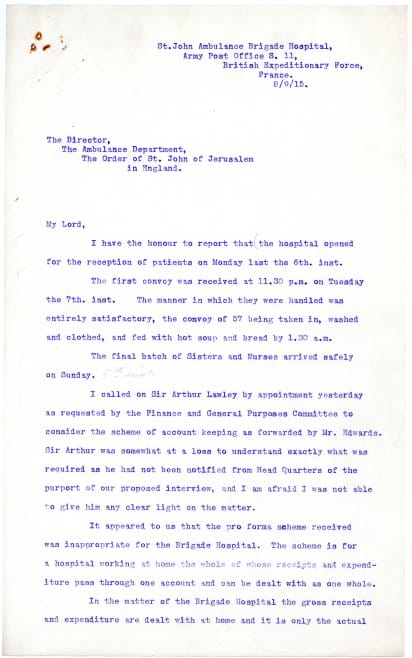 First page of report