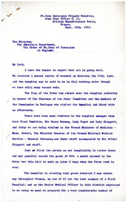 First page of report