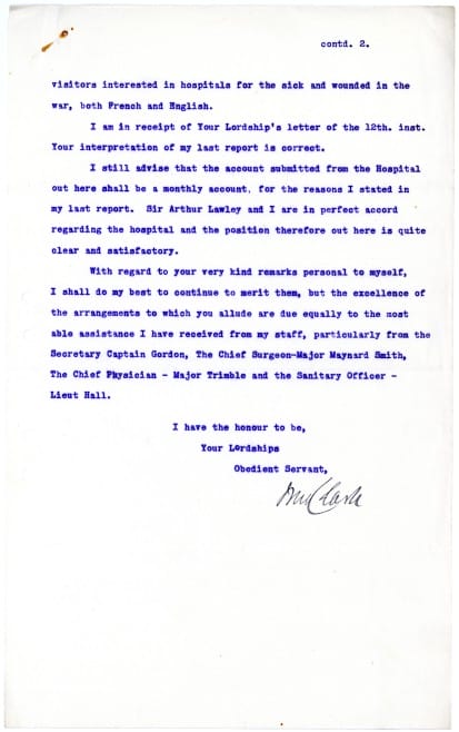 Second page of report