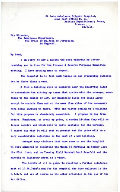 First page of report