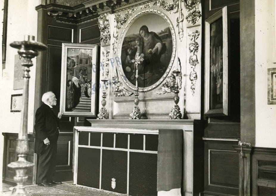The altar of the Priory Church, with the Weston triptych in situ