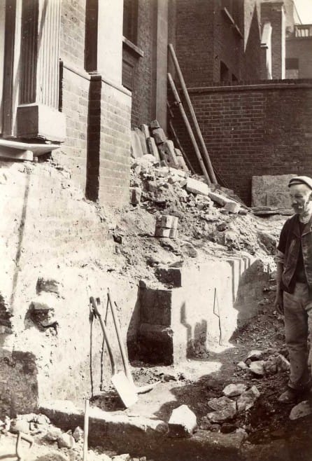 Excavations in front of the Church, late 19th century