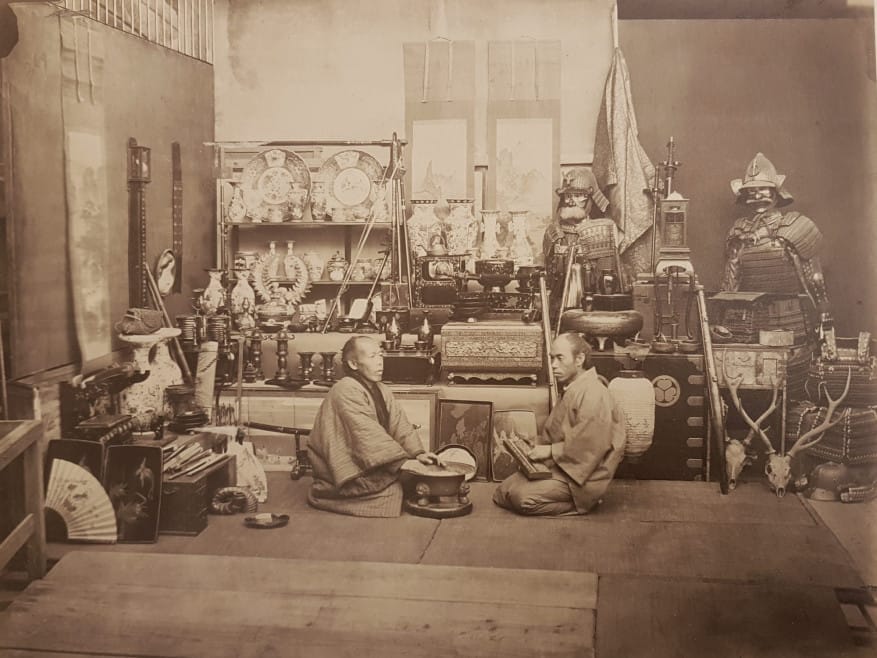 ‘Curio Shop, Kyoto, Japan’, c.1877.
Image courtesy of The Lady Brassey Photograph Collection, The Huntington Library, San Marino, California.