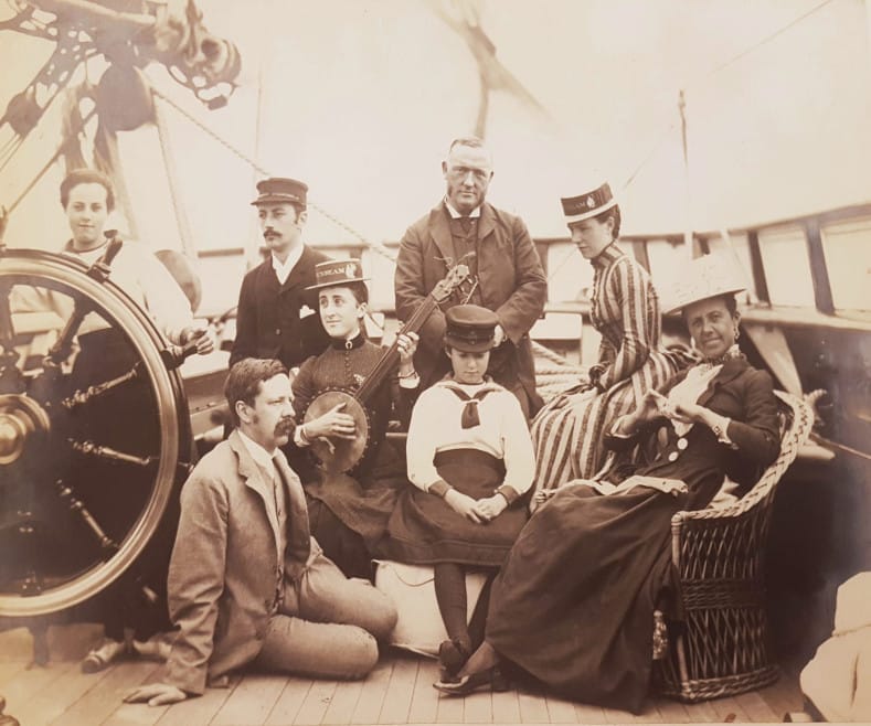 The Brassey family on board the Sunbeam. Image courtesy of The Lady Brassey Photograph Collection, The Huntington Library, San Marino, California.