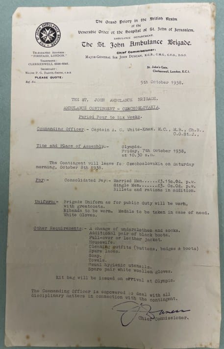 A page of typed information and instruction.